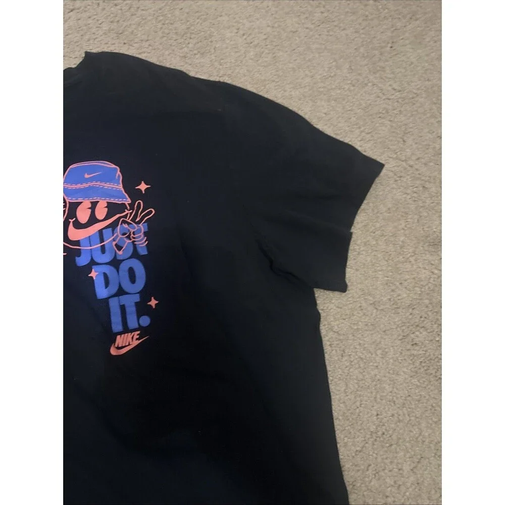 Nike Just Do It Shirt Mens Medium XXL Black Peace Sign Bucket Hat Swoosh Graphic
